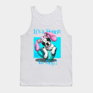 It’s a Boston Terrier Tea Party Tank Top